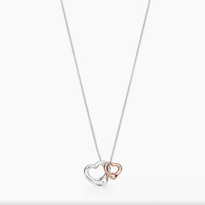 Authentic Tiffany & Co. Elsa Peretti Open Heart Rose Gold Pendant EXTENDED